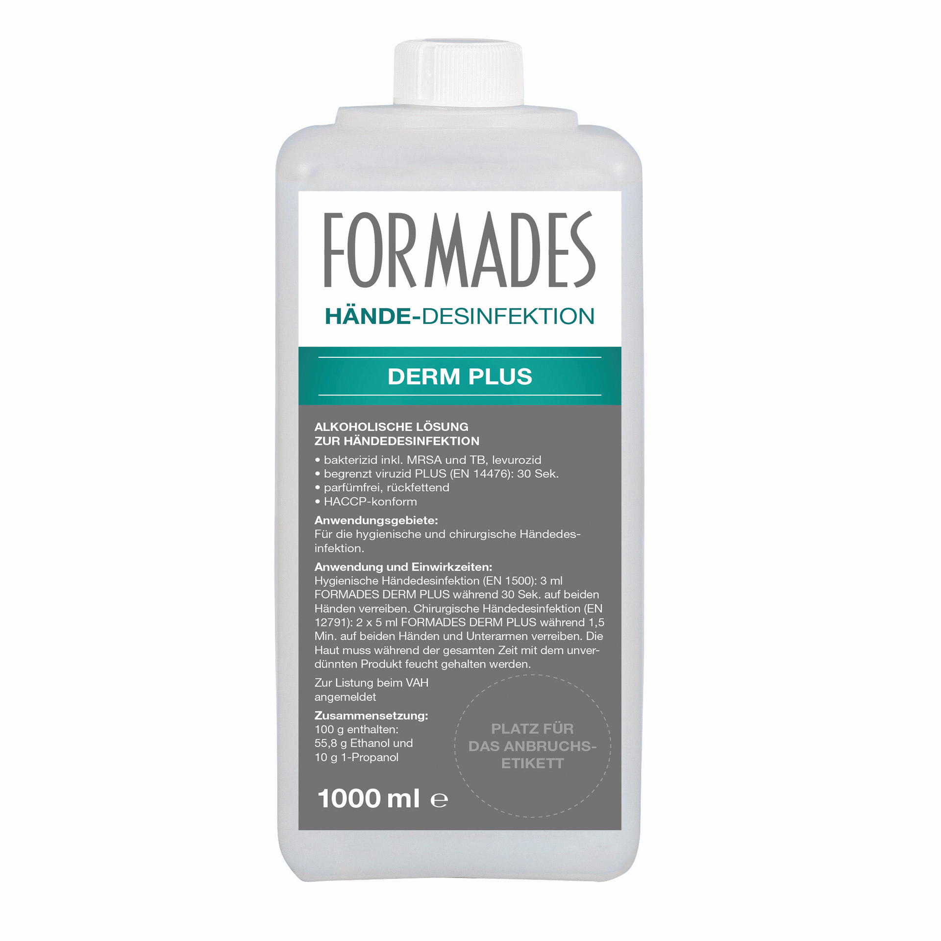 FORMADES DERM PLUS - Händedesinfektion - parfümfrei - 12 x 1l