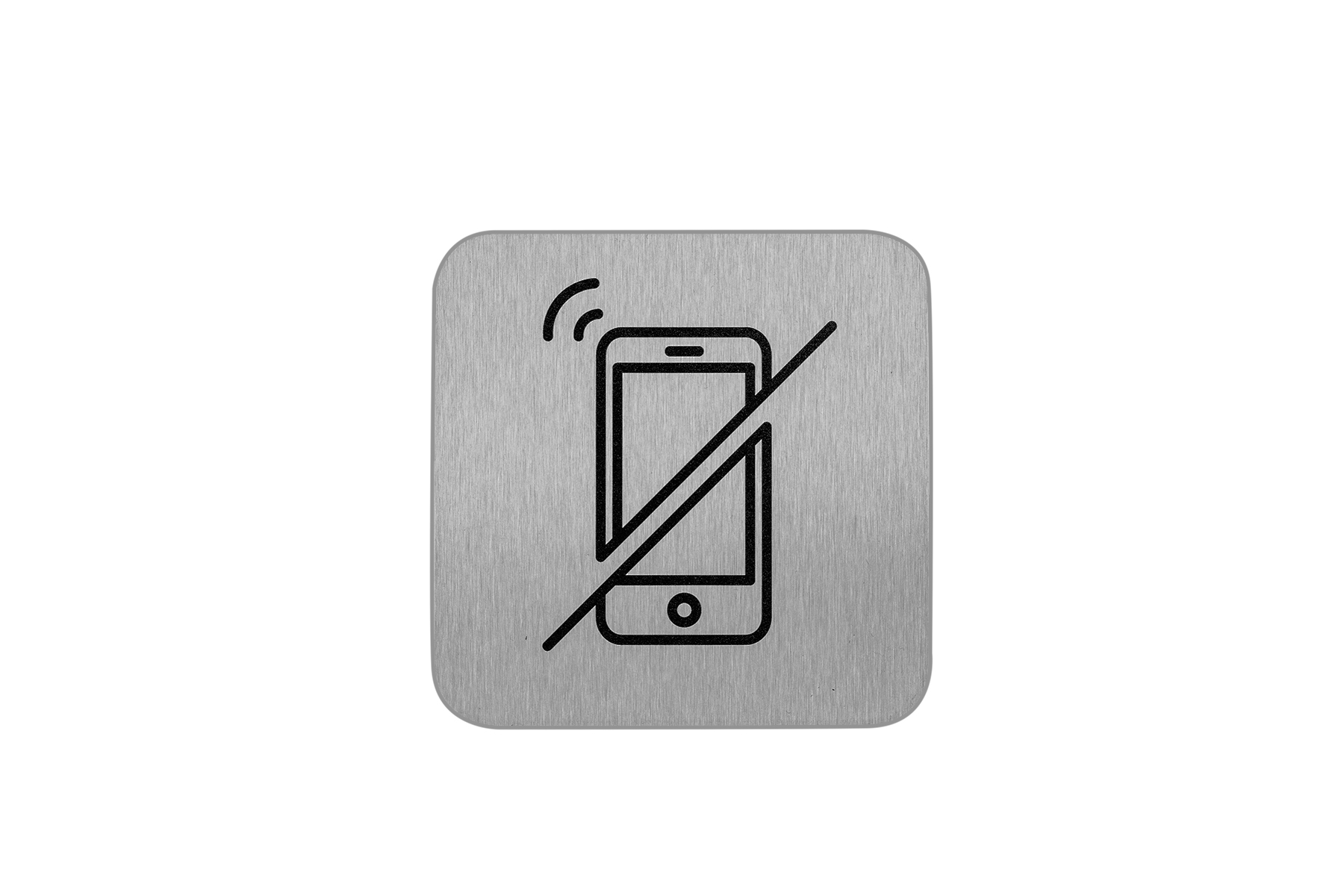 Piktogramm Handyverbot - Edelstahl, schwarzer Druck